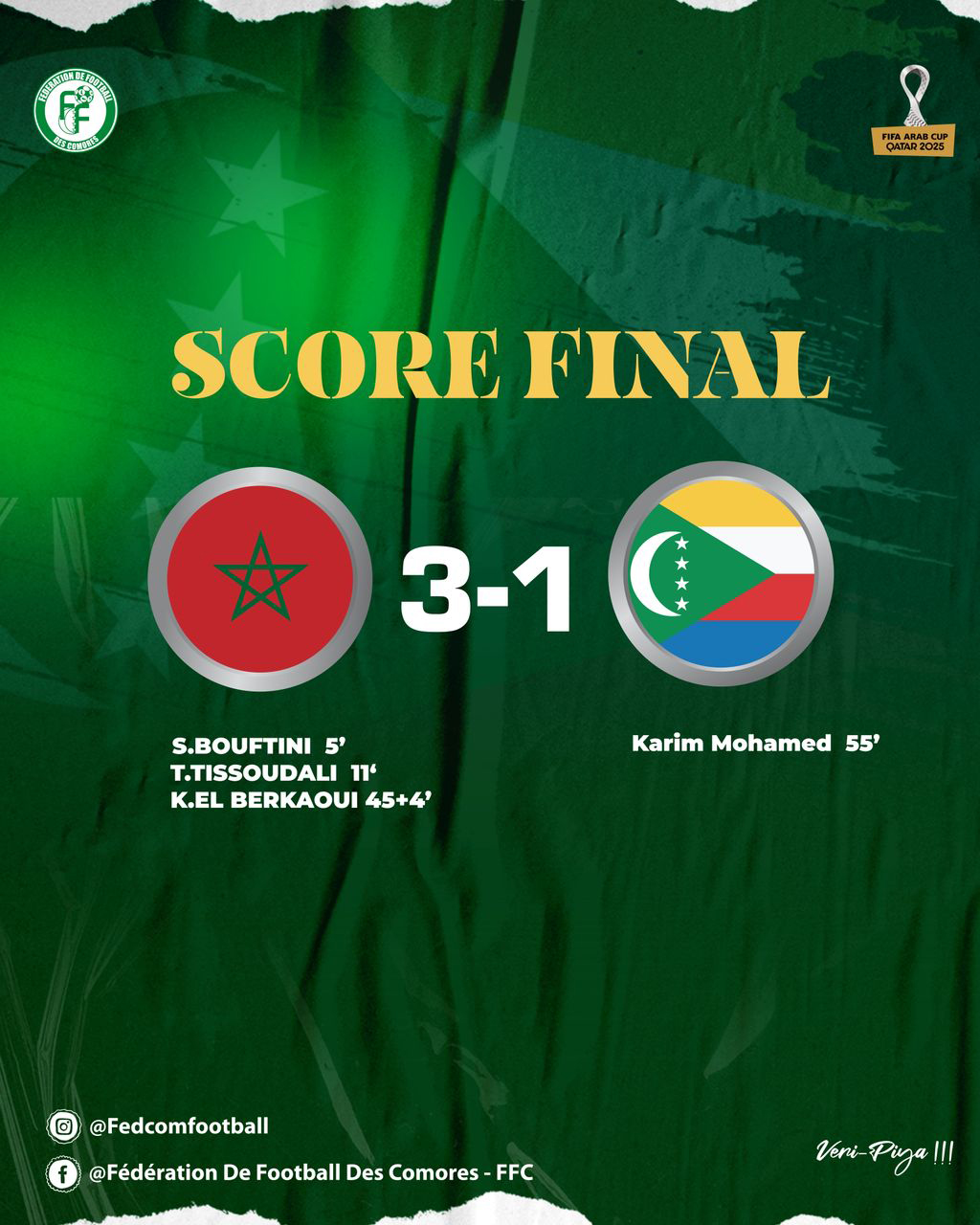 image Coupe arabe FIFA au Qatar : Les Cœlacanthes tombent face aux Lions de l’Atlas