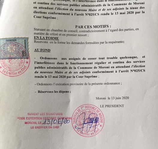 image Commune de Moroni: Le tribunal de première instance ordonne aux assignés de cesser les troubles